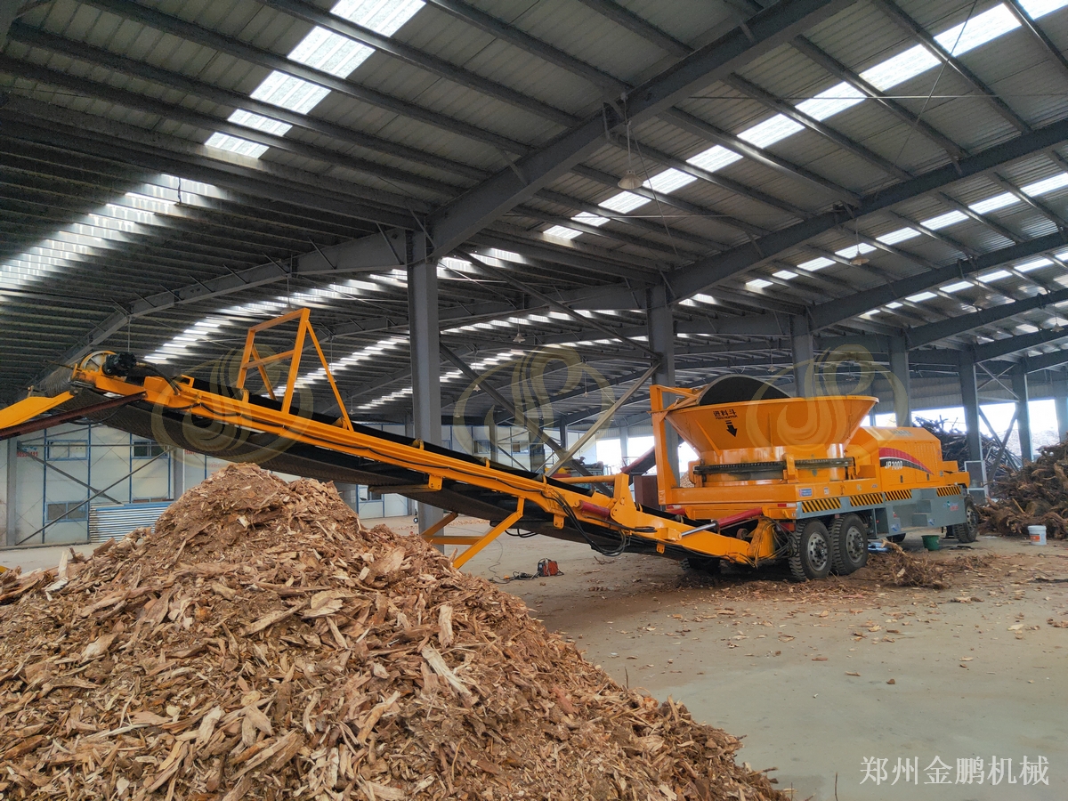 郑州金鹏木材锯末粉碎机处理流程与进出料配置说明
